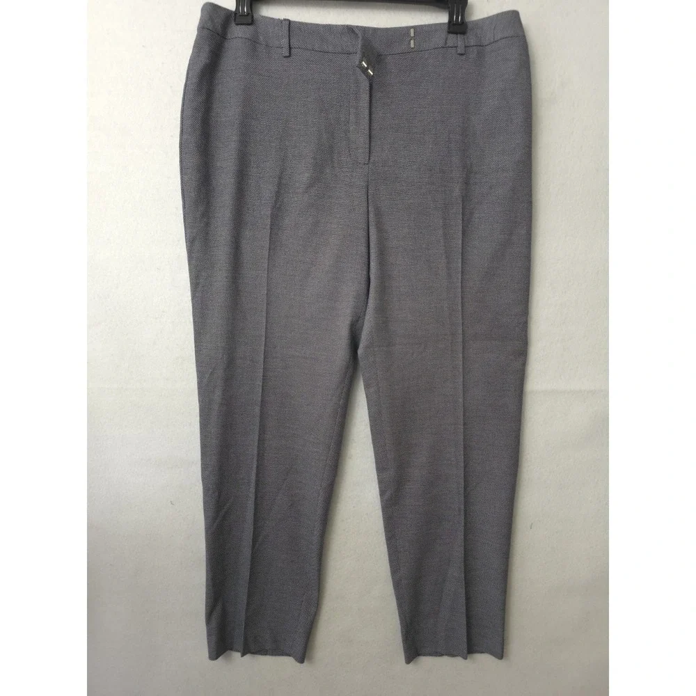 Talbots Women's High-Waist Straight Pants Size 18W Office Black And Gray Classic